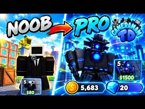 I went from a noob to a pro in CAMERAMAN TOWER DEFENSE